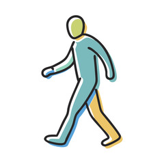 person walking silhouette icon, person walking silhouette vector illustration-simple illustration of person walking silhouette, perfect for person walking silhouette logos and icons