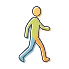 person walking silhouette icon, person walking silhouette vector illustration-simple illustration of person walking silhouette, perfect for person walking silhouette logos and icons