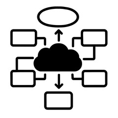 Cloud Computing Icon: Digital Network & Data Storage Symbol