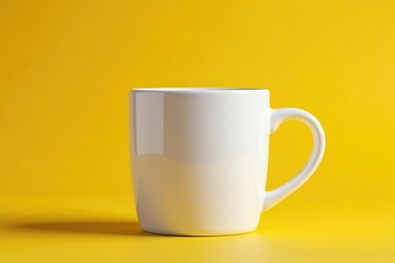 Large capacity ceramic mug, side view, pristine white , side, capacity, hot beverage
