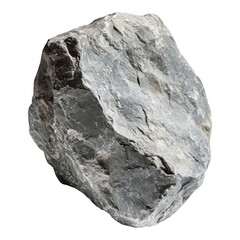 A large gray boulder stone object on transparent background