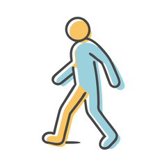 person walking silhouette icon, person walking silhouette vector illustration-simple illustration of person walking silhouette, perfect for person walking silhouette logos and icons