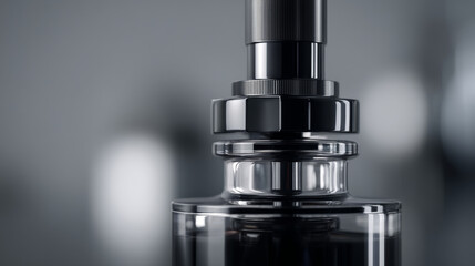 Close-up of a sleek beverage bottle showcasing a modern design in a minimalist setting.