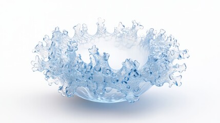 Abstract representation of a translucent liquid splash.