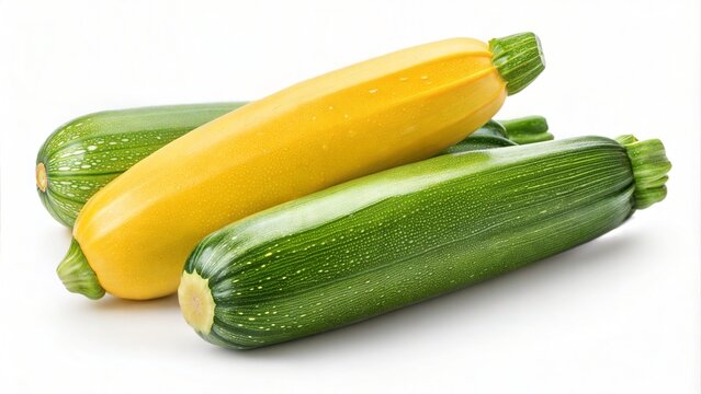 Fresh Zucchini Vegetables Isolated on White Background 