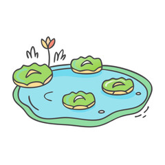 pond with lily pads icon, pond with lily pads vector illustration-simple illustration of pond with lily pads, perfect for pond with lily pads logos and icons
