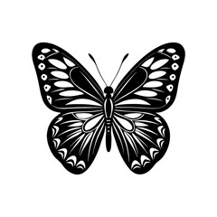 black butterfly clean silhouette vector art