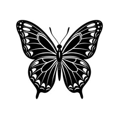 black butterfly clean silhouette vector art