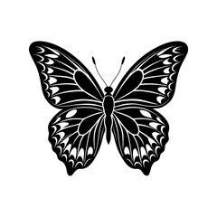 black butterfly clean silhouette vector art
