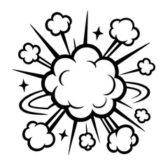 Comic Explosion Burst Icon: Pop Art Boom Graphic Design