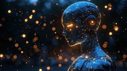 AI, machine learning, and big data network for future business innovation and global data exchange.