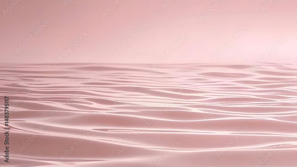 Aufkleber 抽象的なピンク色の水面テクスチャ背景 ローズ色の波と静かな反射が特徴的なミニマルデザイン