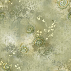 "Bright and bold tropical flowers scattered evenly in a seamless floral pattern &ndash; ideal for summer fashion prints."