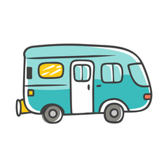 rv camper icon, rv camper vector illustration-simple illustration of rv camper, perfect for rv camper logos and icons
