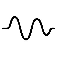 Black Graphic Sine Wave. Graphic Element Vector Icon Representing Sound Signal or Frequency.
