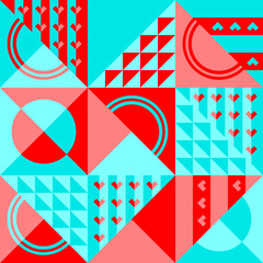 Obraz premium Pattern Red Cyan, Abstract pattern