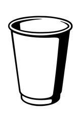 Black Graphic Paper Cup. Graphic Element Vector Icon Representing Disposable Container or Beverage.