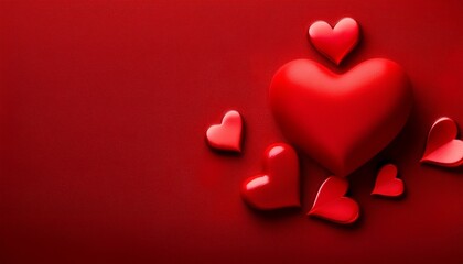 red hearts on red background