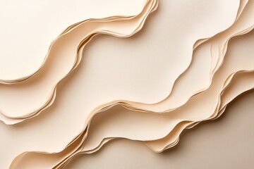 Layered, wavy paper texture in light beige