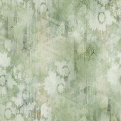 "Seamless allover pattern of watercolor roses and leaves in soft pastel shades, perfect for fabric and wallpaper design."