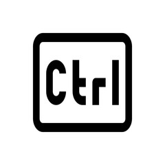Illustration of a control key with rounded corners on a white background displaying the letters ctrl