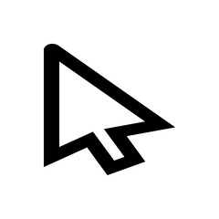 A simple black and white arrow cursor pointing upwards and to the left on a plain white background image