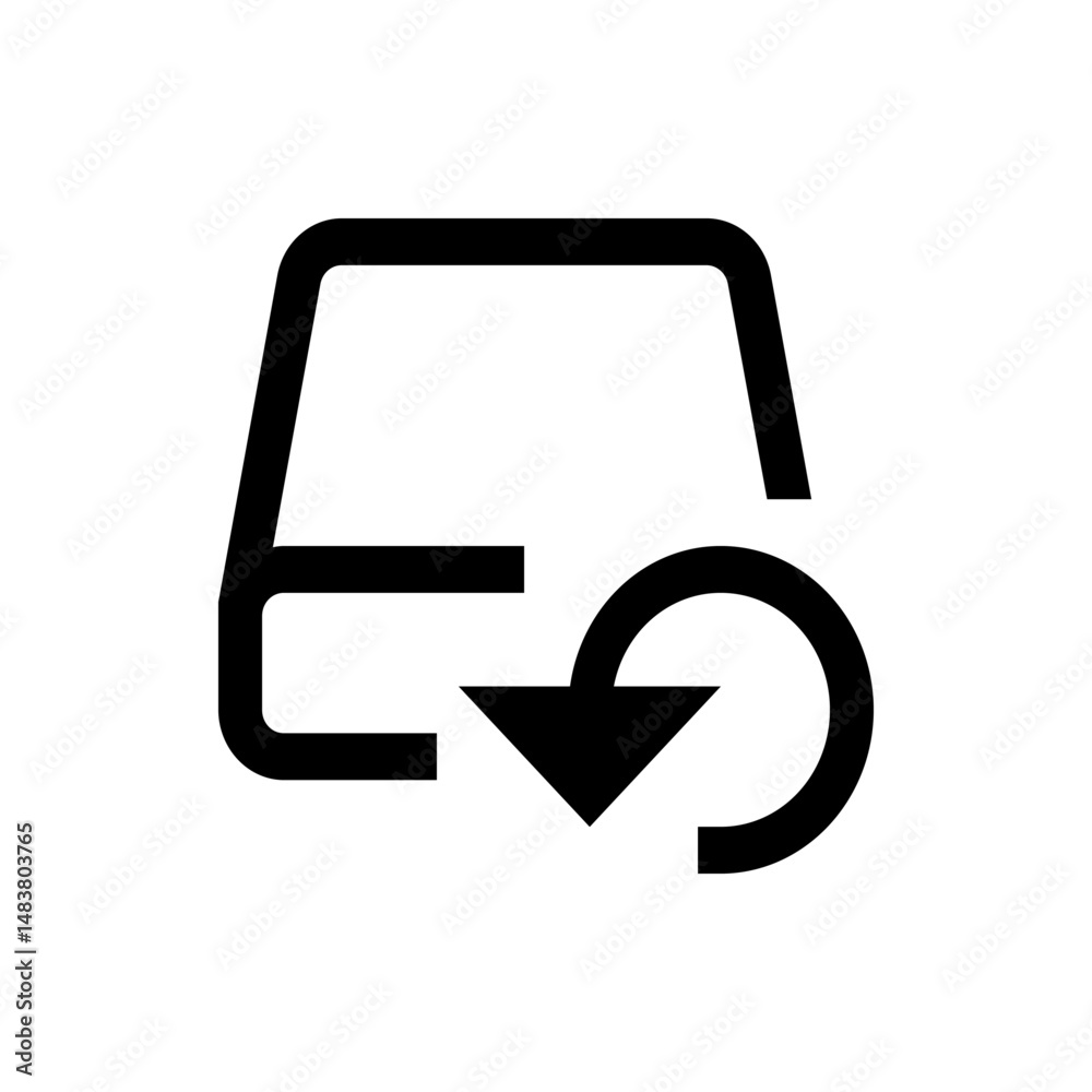 Poster illustration of a database icon with an arrow looping around it, indicating a backup or restore proc