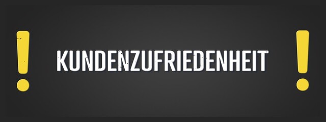 Kundenzufriedenheit (Customer satisfaction) - A blackboard illustration with white text.