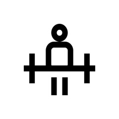 Fototapeta premium Minimalist illustration of a person lifting a barbell with a simple stick figure representation style art