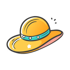 sun hat icon, sun hat vector illustration-simple illustration of sun hat, perfect for sun hat logos and icons