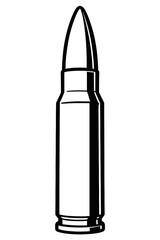 Black Graphic Vertical Bullet or Ammunition. Graphic Element Vector Icon Representing Firearm Accessory or Danger.