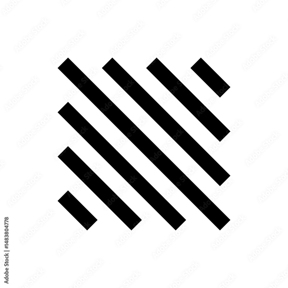 Poster diagonal black stripes arranged in a square pattern on a white background creating an abstract desig
