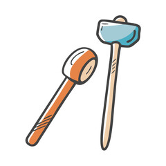 tent peg and mallet icon, tent peg and mallet vector illustration-simple illustration of tent peg and mallet, perfect for tent peg and mallet logos and icons