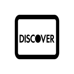 Discover word displayed in a black bold sans serif font inside a rounded rectangular border on white background
