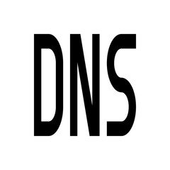 Illustration of the letters d n s in bold black font against a plain white background in a simple design