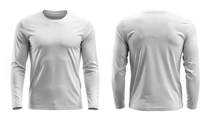 white long sleeves t shirt isolated on white background