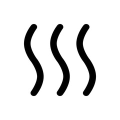Three black wavy lines arranged vertically on a white background creating a simple graphic element design
