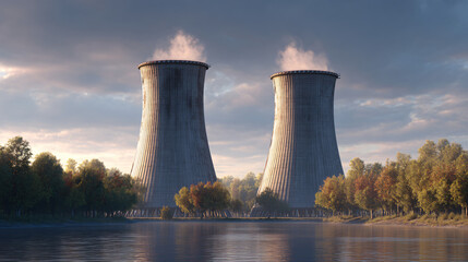 nuclear power plant cooling towers