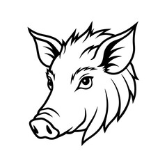 boar line art silhouette vector