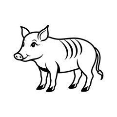 boar line art silhouette vector