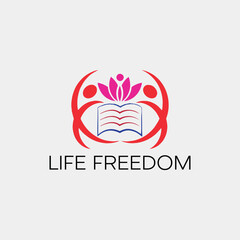life freedom logo design vector