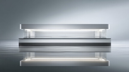 Modern glass display case showcasing elegance in a minimalist design.