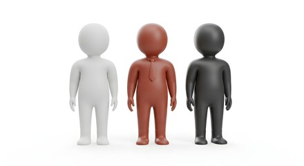 Diversity and Inclusion 3D Render of Diverse Figures Representing Equality and Unity