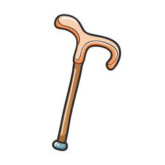 walking cane icon, walking cane vector illustration-simple illustration of walking cane, perfect for walking cane logos and icons