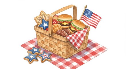 Patriotic Picnic Basket: A Festive Fourth of July Feast