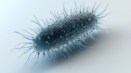 Detailed illustration of a rod-shaped bacterium.