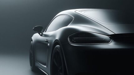 Fototapeta premium Sleek black sports car highlighting modern design and technology.