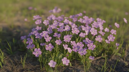 Obraz premium Vibrant Purple Wildflowers in Sunny Meadow