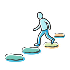 walking over stepping stones icon, walking over stepping stones vector illustration-simple illustration of walking over stepping stones, perfect for walking over stepping stones logos and icons
