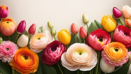 spring flowers floral greetings ranunculus and tulips